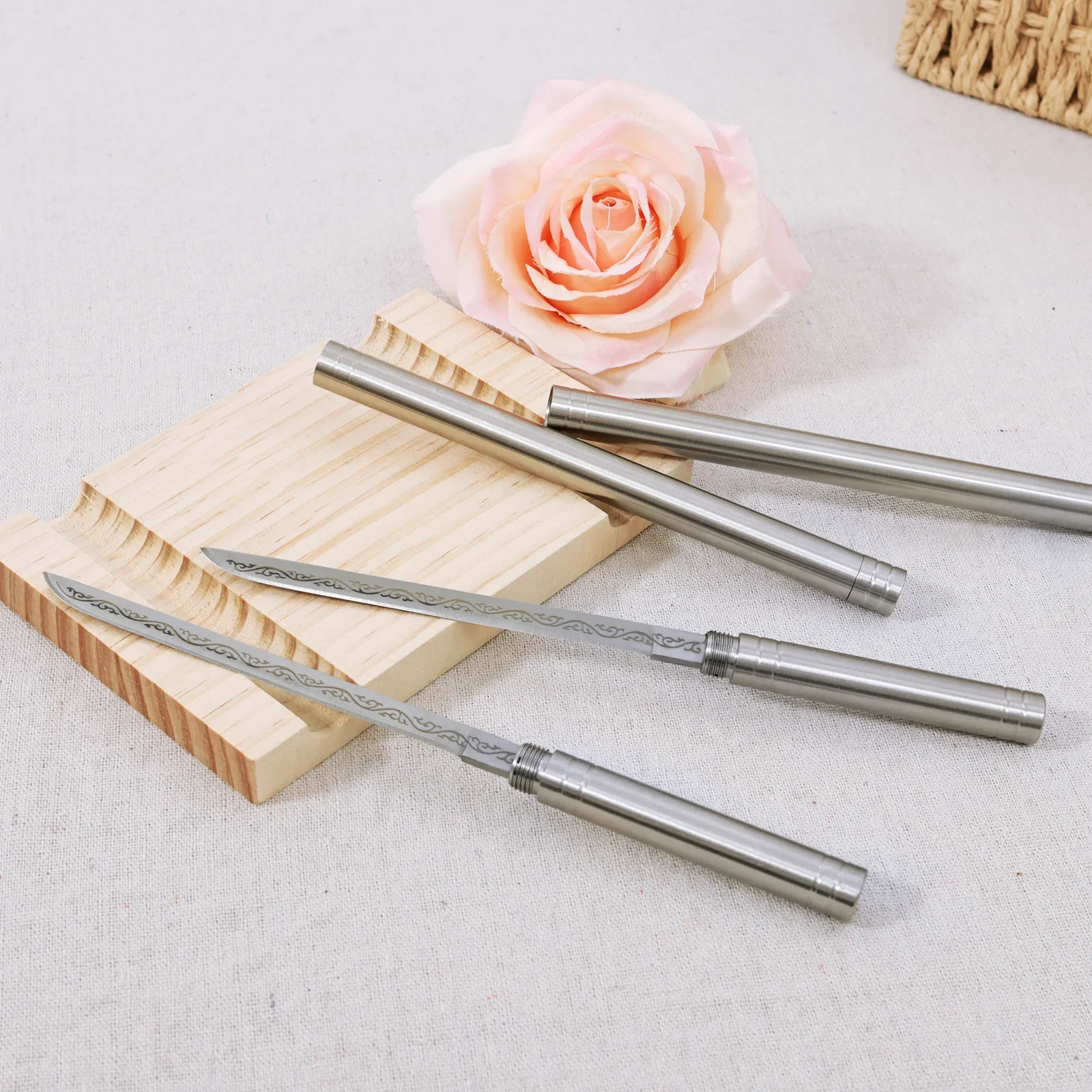 1/2Pc Outdoor Portable Fruit Knife with Sheath Multipurpose Fruit Cutter Ergonomic Handle Outside Fruit Knife Compact Fruit Tool image 2