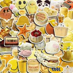 10/30/60PCS Kawaii Yellow Cartoon Stickers Butter Bread Cute Decals DIY Fridge Notebook Phone Motorcycle Suitcase Decoration Toy