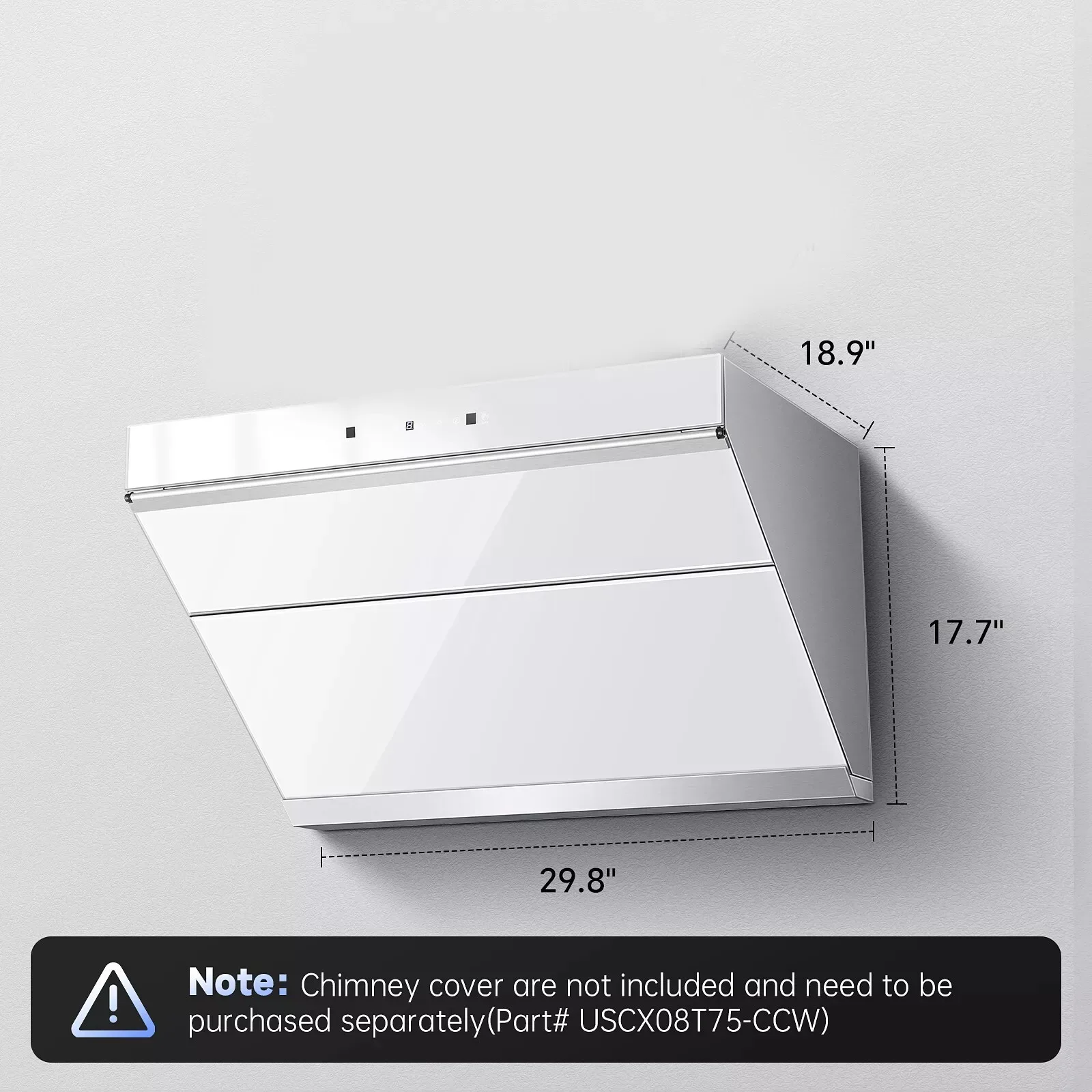 Tieasy 30 inch Electric Clean 900CFM Stainless 3-Speed Exhaust with Filter Silver Wall Mount Range Hood