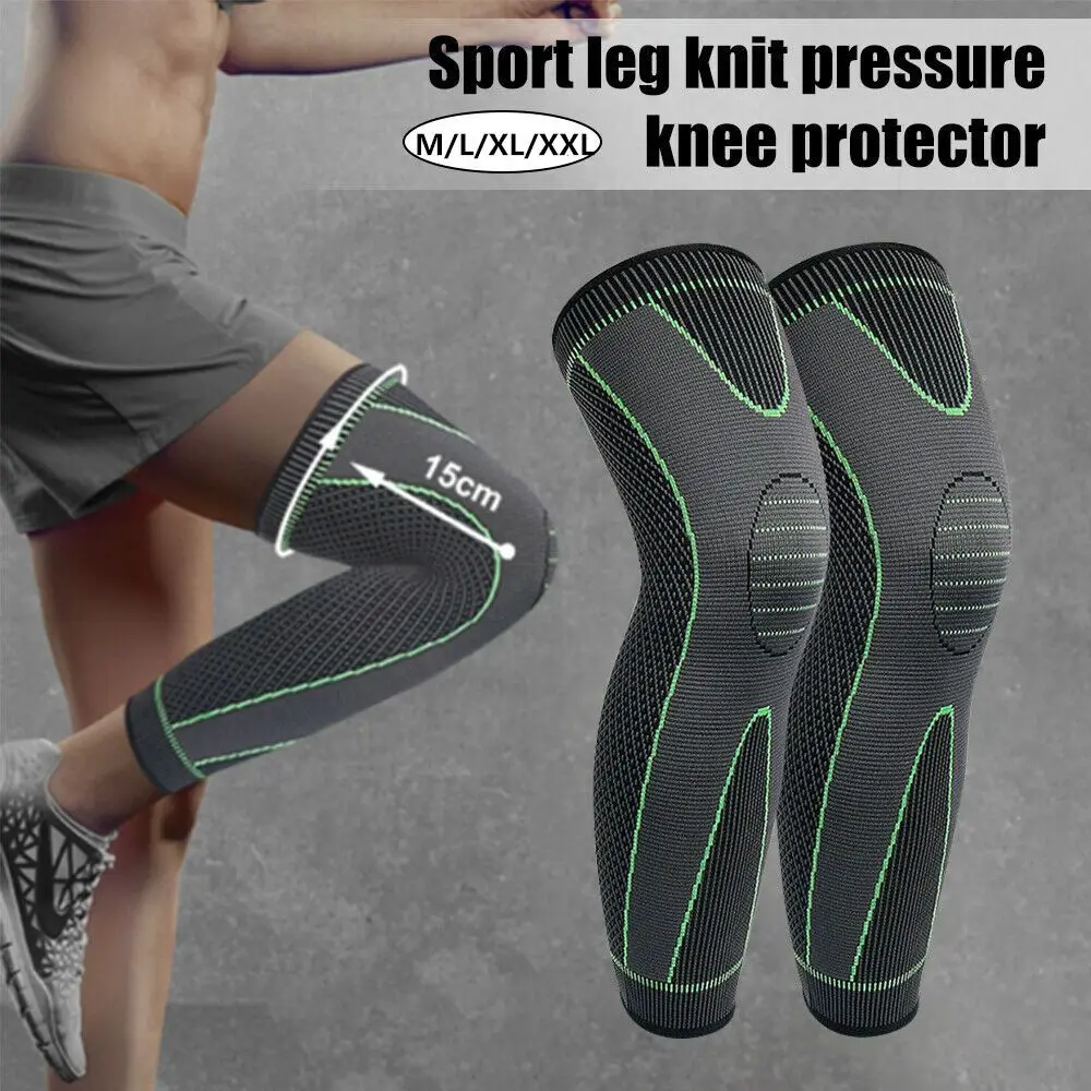 Unisex Knee Support Brace Compression Long Full Legs Sleeve Arthritis Running Gym Sport Fitness Compression Sleeves Knee Pads