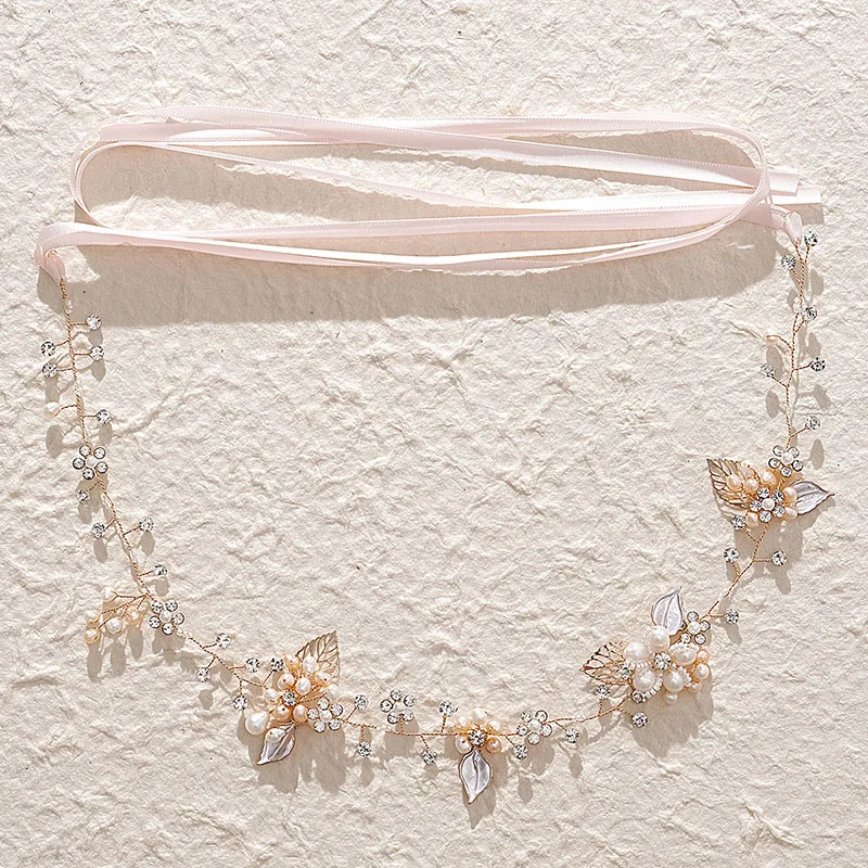 

Floralbride Handmade Crystal Rhinestones Freshwater Pearls Wedding Hair accessories Hairband Bridal Headband Women Girls Jewelry