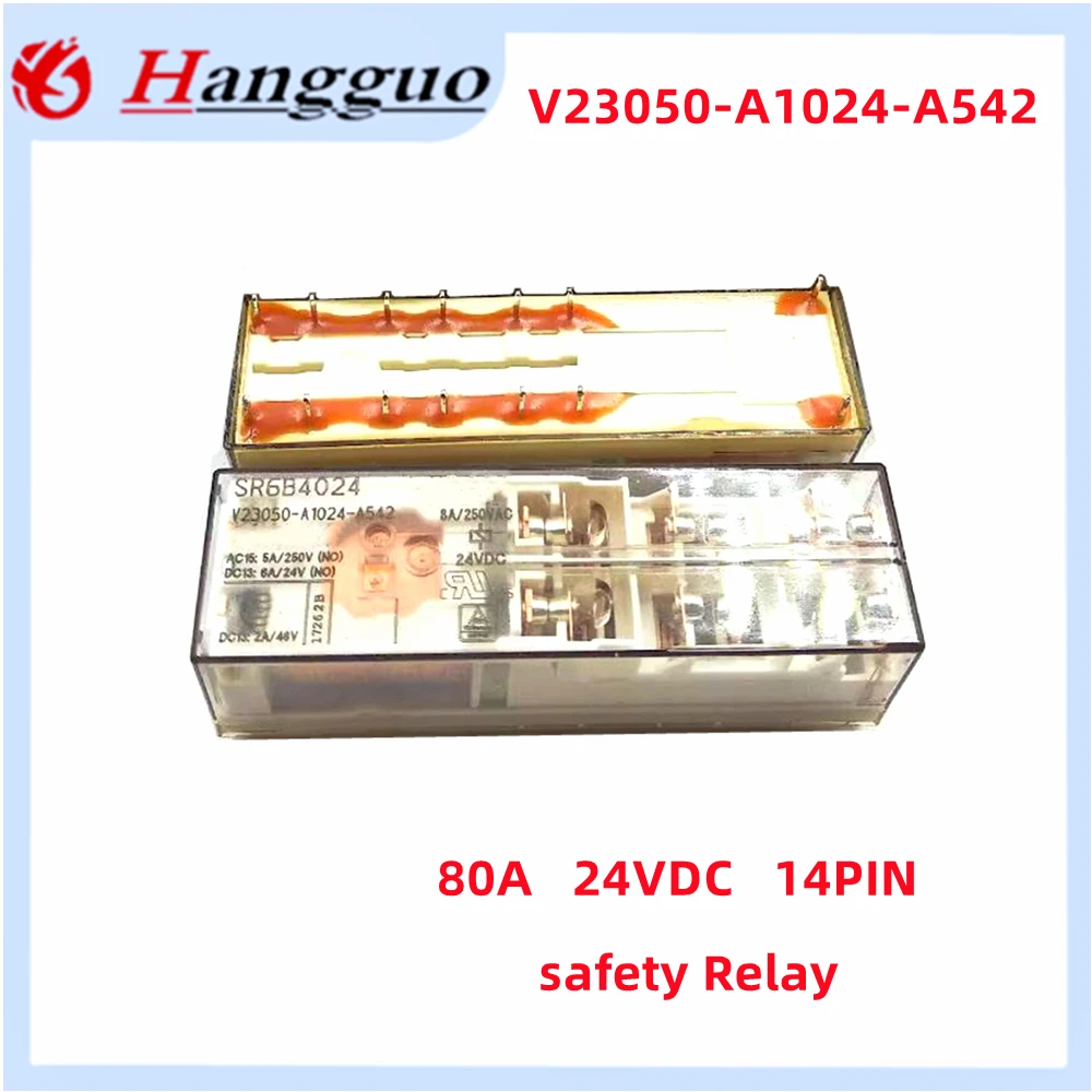 Original electromagnetic Relay SR6B4024 V23050-A1024-A542 24VDC 14-pin 8A For Tyco elevator safety relay