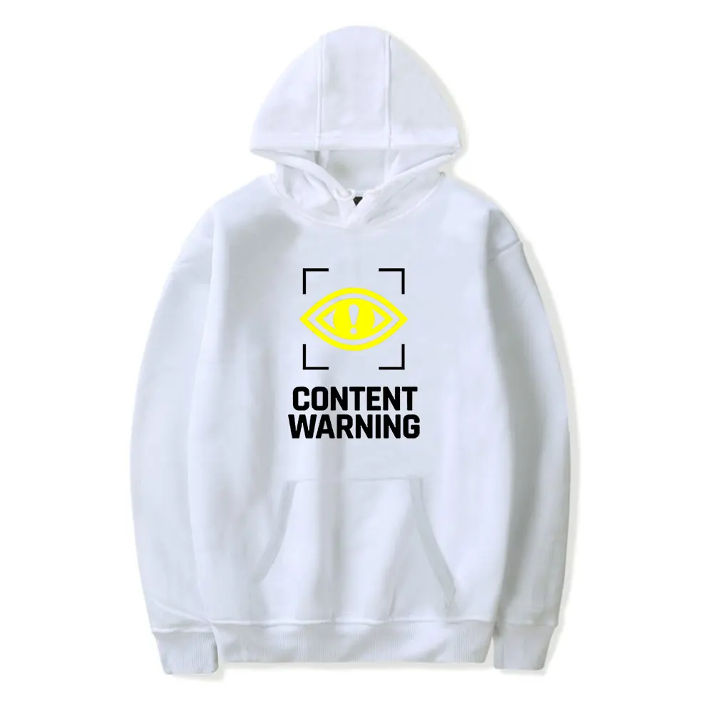 Content Warning Vintage 90s Hoodie Unisex Harajuku Hip-hop Streetwear Sweatshirt Spring and Autumn Fashion Outwear 