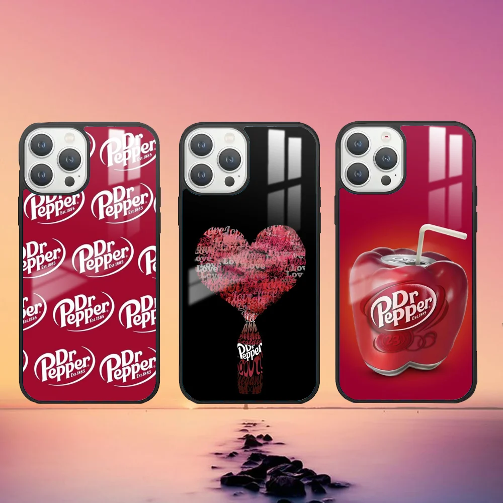 Cherry Drink D-Dr-P-Pepper Phone Case For iPhone 16 15 14 13 12 11 Pro Max Plus Mini Fashion High Quality mirror phone case