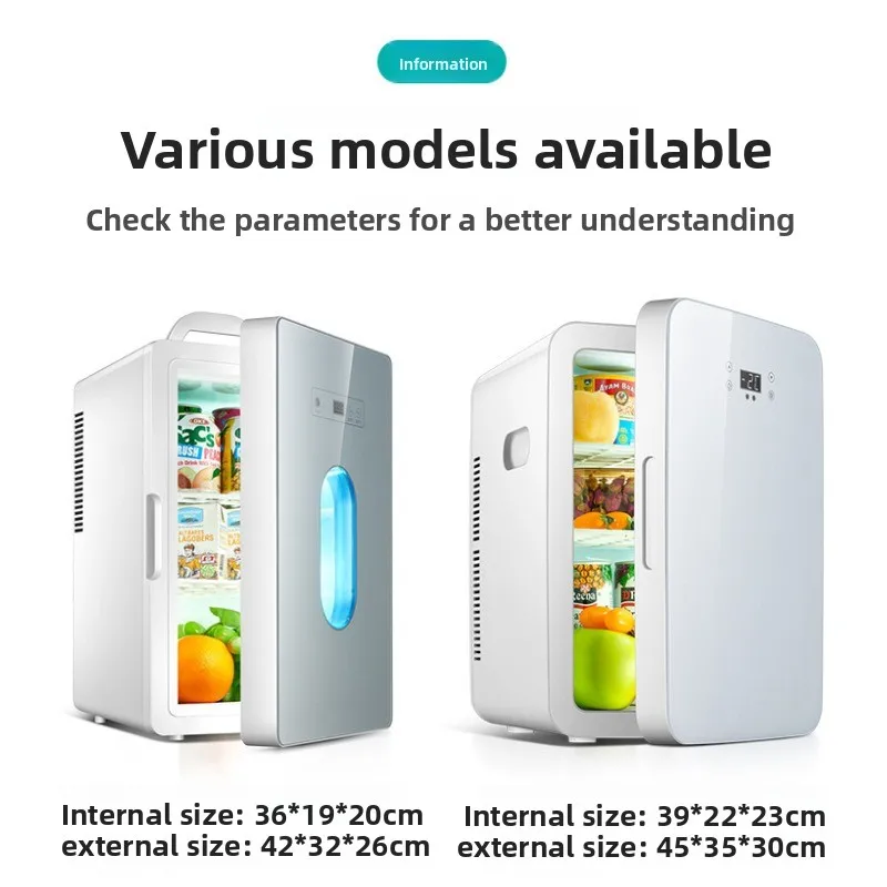 ثلاجة صغيرة للسيارة سعة 25 لترًا، ثلاجة تأجير منزلية صغيرة مزدوجة الأغراض، صغيرة واحدة عنبر #5
