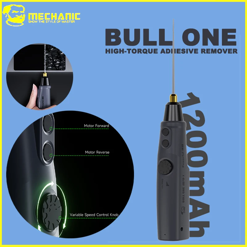 

MECHANIC BULL ONE High Torque Electric Adhesive Remover Tool for OCA Frame Battery Removal in Smartphone Repair & Industrial Use