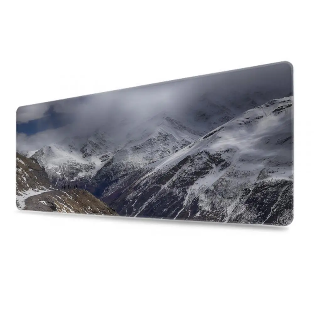 Sunset In Snow Mountain Forest Mousepad Large Gaming Mouse Pad LockEdge Thickened Computer Keyboard Table Desk Mat