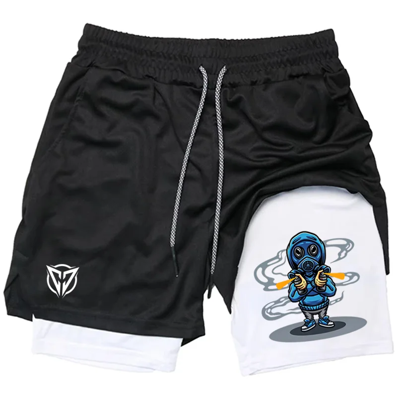 

Men's Anime Hunter x Hunter Gym Shorts Bilayer 2-in-1 Breathable Quick-drying Absorb Sweat Sports Short Gym Jogging Pants df0449