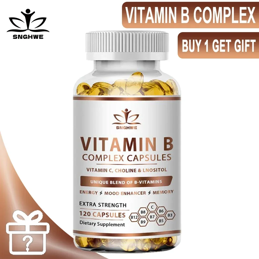 Suplementos complejos de vitamina B B12 B1 B2 B3 B5 B6 alivian la fatiga y el estrés, mejoran la digestión, mejor soporte del estado de ánimo, cápsulas inmunológicas