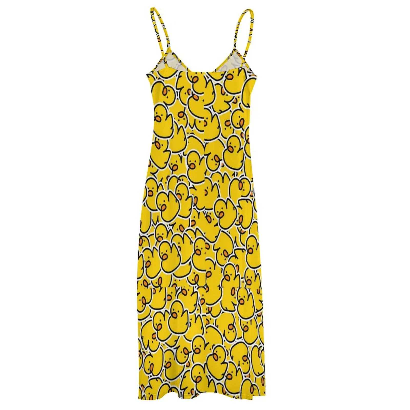 Bunch of Rubber Ducks Dress Yellow Animal Cute Maxi Dress Street Style Boho Beach Long Dresses Ladies Spaghetti Straps Design