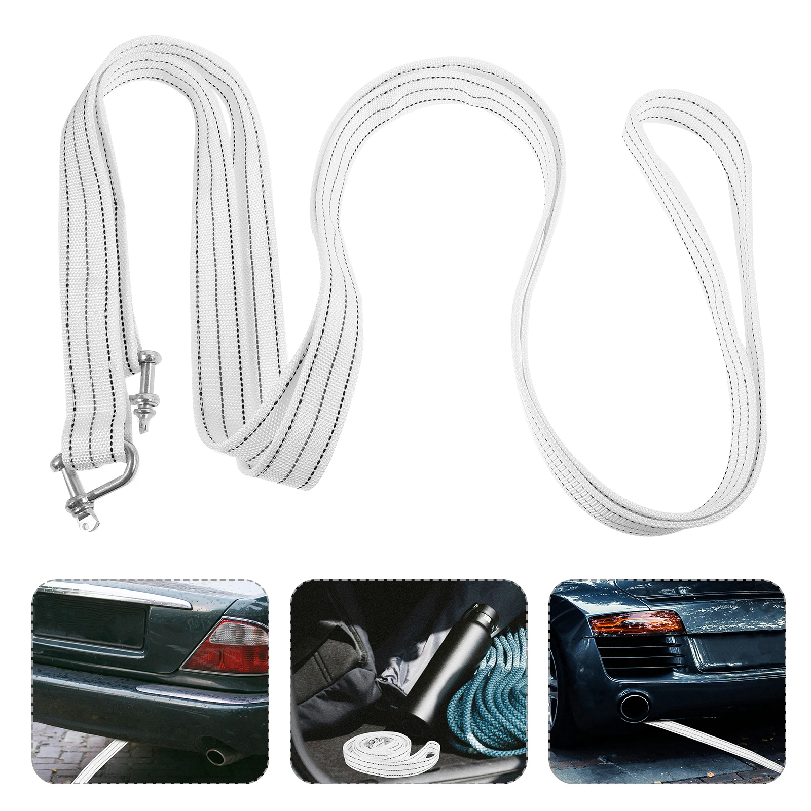 

Car Tow Strap Reinforced Polyester Heavy Duty Traction Rope Emergency Vehicle Recovery Pulling Rope with Hooks