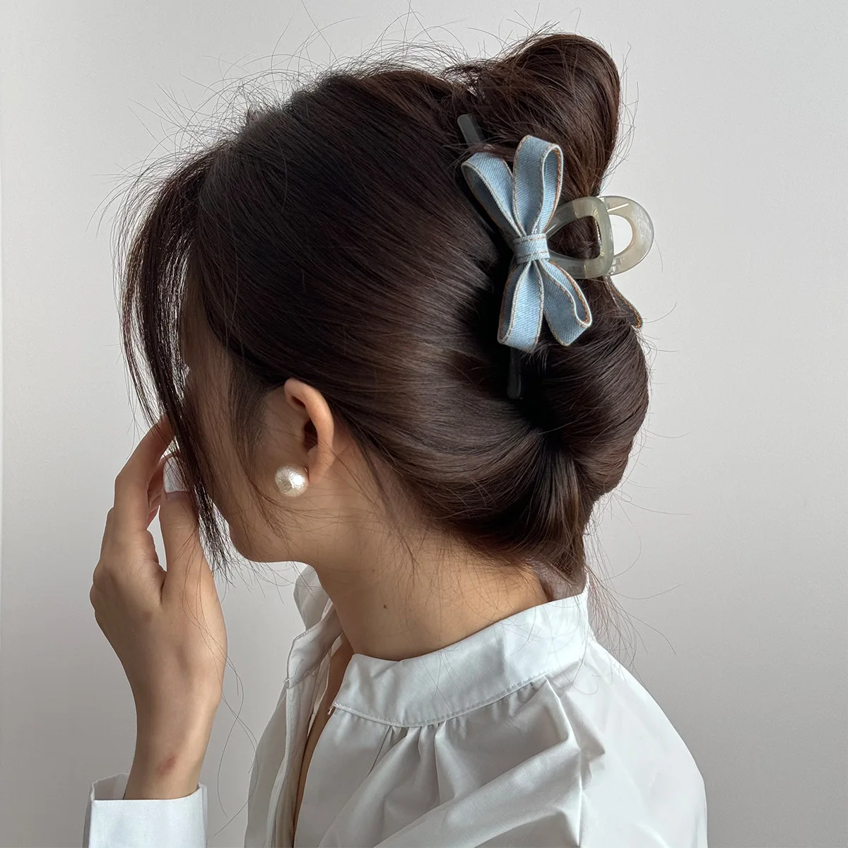 مخلب كليب فيونكات شعر اكسسوارات فام للنساء فتاة دبوس الكورية كبيرة سميكة القرش غطاء الرأس السلطعون خمر شعبية المصيد العصرية #3