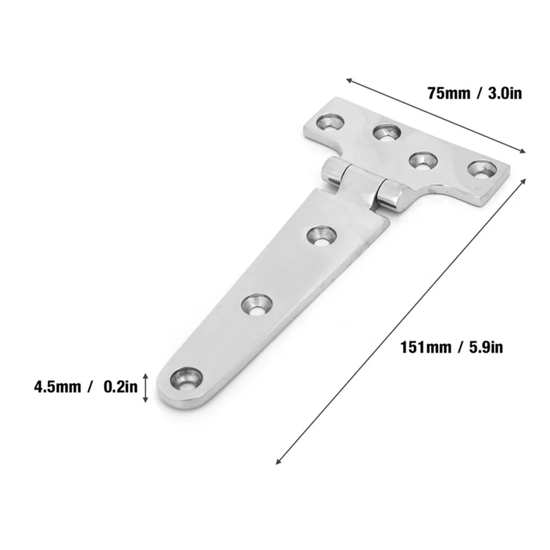 

A7THK-T-Type Home Door Gate Hinge Thickened Stainless Steel Butt Hinge 151X75x4.5Mm Parts