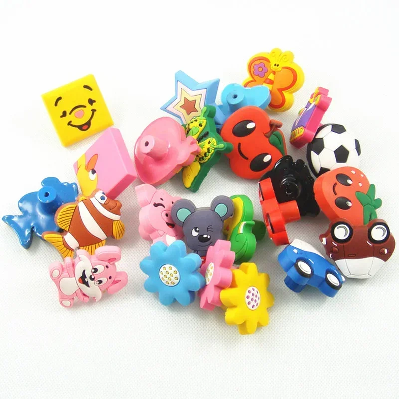Children Cartoon Room Door Knob Pulls Soft PVC Cartoon Car Bird Cat Mouse Crown Dresser Drawer Wardrobe cabinet Handles