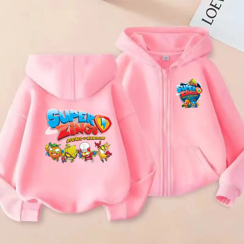 

Children Sweatshirt SUPER ZINGS Print Zipper Style LongSleeve Cardigan Girls Boy Hoodie Top 3-12Yrs Coat Leisure Fashion Clothes