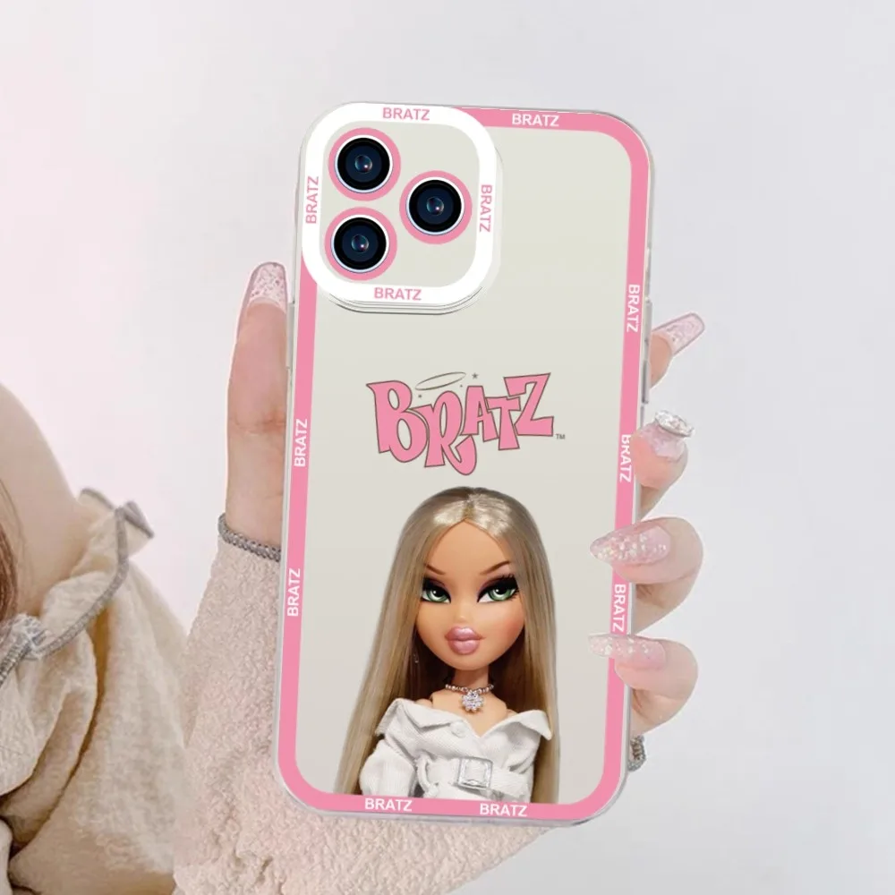 Lovely Doll Bratz Phone Case For iPhone 11 12 Mini 13 14 Pro Max Transparent Shell