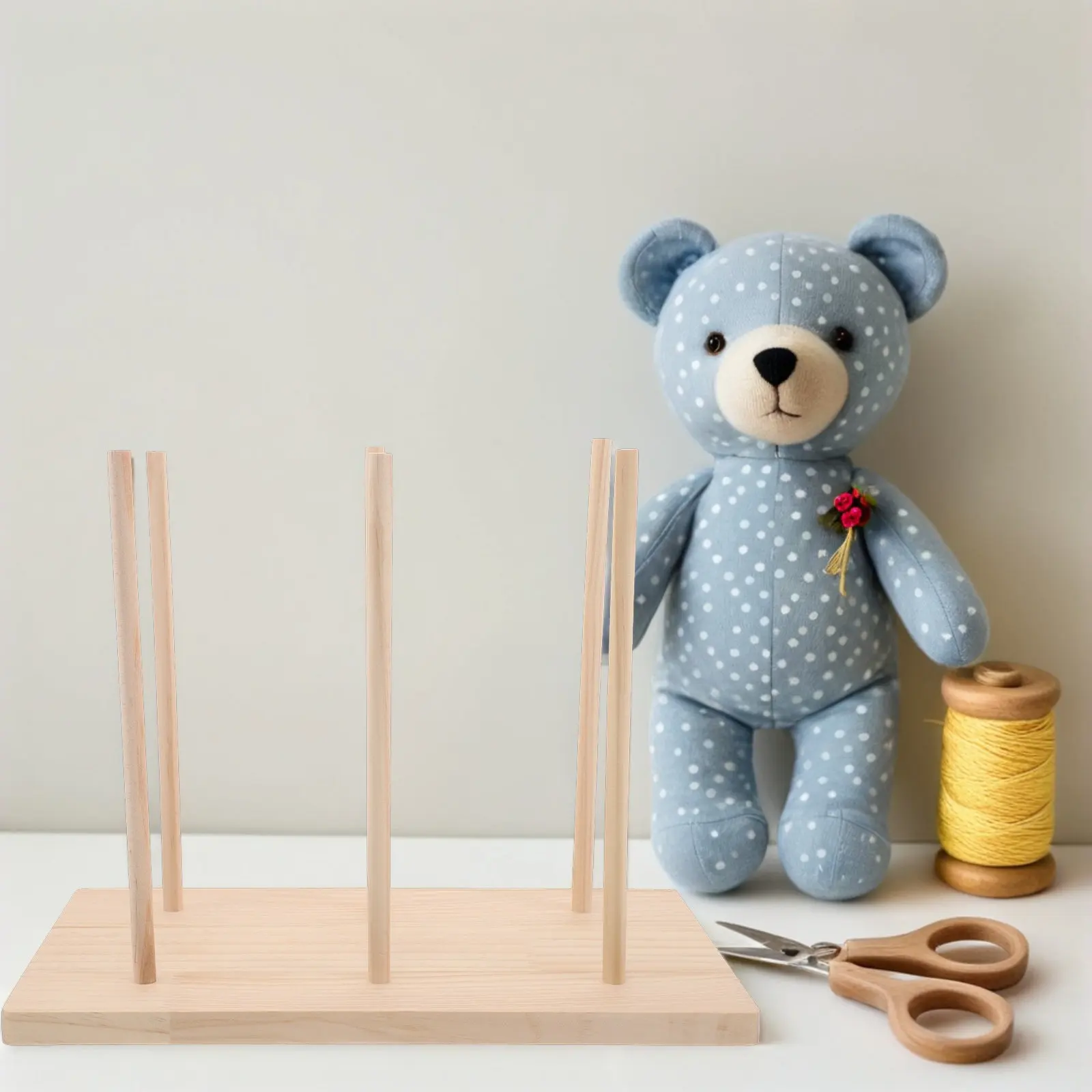 Wooden Finger Puppet Organizer Display Rack For Playroom Winter Classroom Decoration Holds Hand Puppets