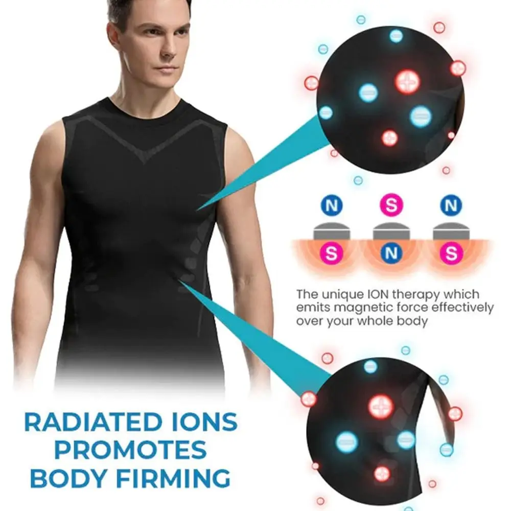 New Breathable Ionic Shaping Vest Shaping Sleeveless Sports Skin-tight Vests Comfortable Fitness Top Sports