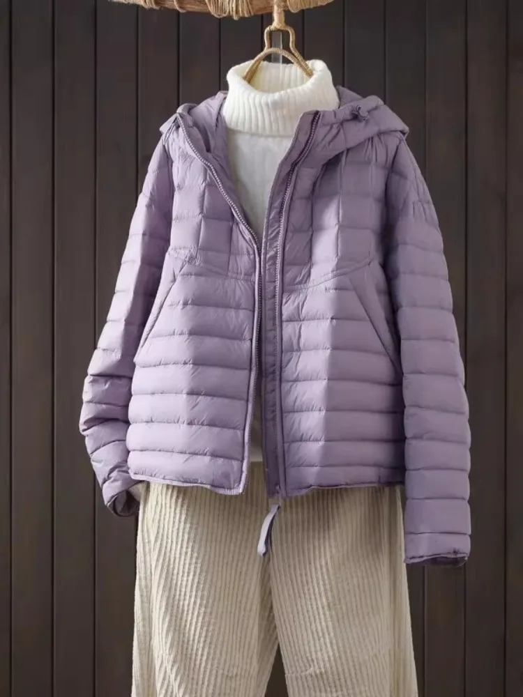 

Женское зимнее хлопковое пальто с капюшоном в Корейском стиле в стиле ретро Pr Line, новое легкое теплое хлопковое пальто на молнии...