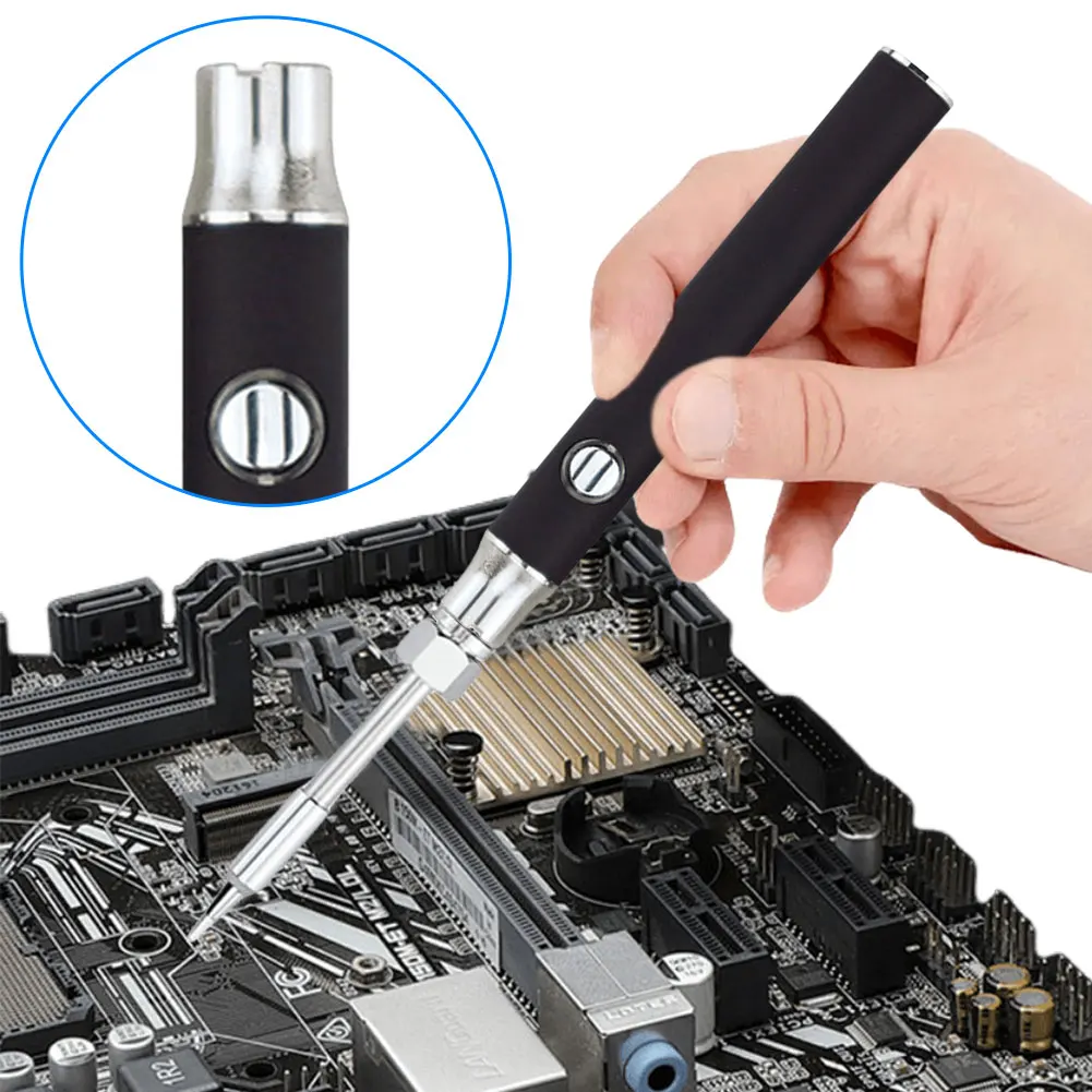 Portable Electric Soldering Iron Pen 650mAh USB Rechargeable Welding Tool Kit 510 Thread Heat Tip Electronic Welding Repair Tool