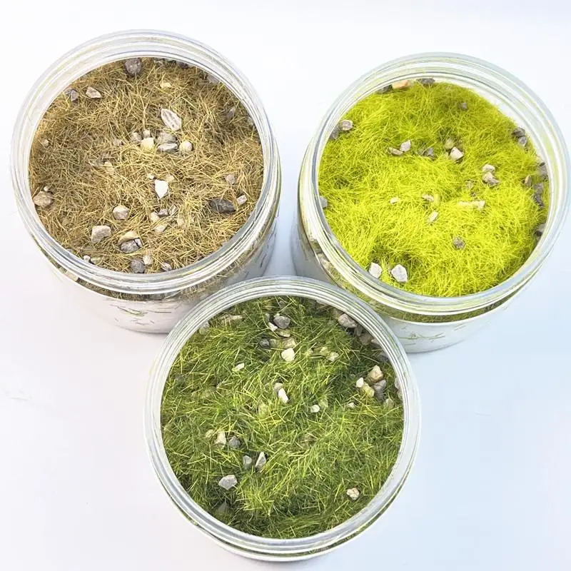 1 Set Micro Scene Diorama Garden Decoration For DIY Model Making 5g/185ml Static Grass Terrain Powder Model With Stone