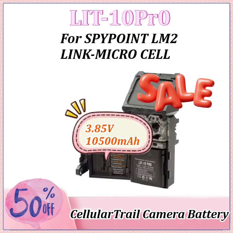 

3.85V 10500mAh LIT-10Pro for SPYPOINT LM2 LINK-MICRO CELL Digital Battery Cellular Trail Camera Replacement Battery