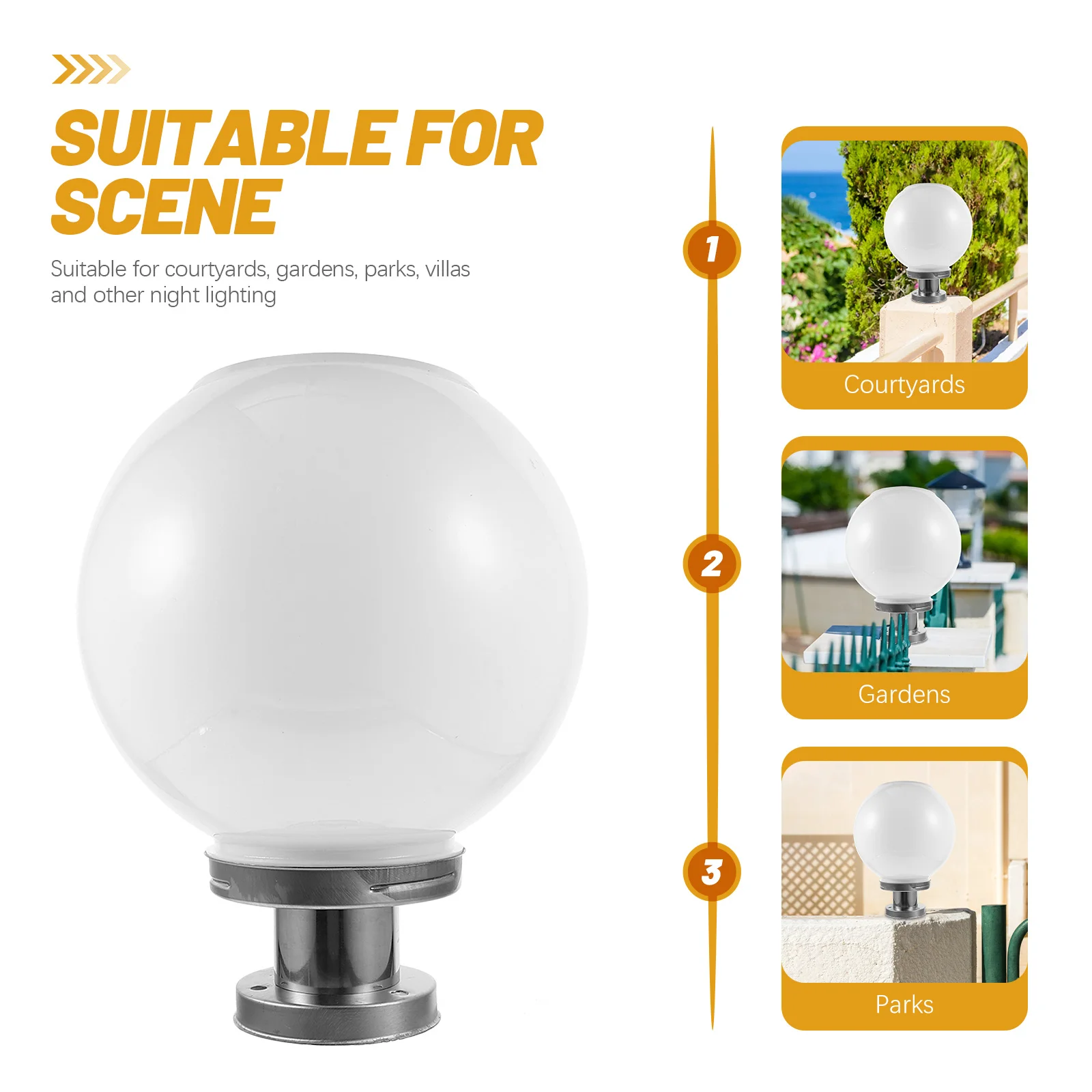 في الهواء الطلق مصباح الطاقة الشمسية الكرة على شكل ضوء مقاوم للماء فناء جدار الإضاءة أداة جيدة ختم الأداء الإضاءة الصحية #1