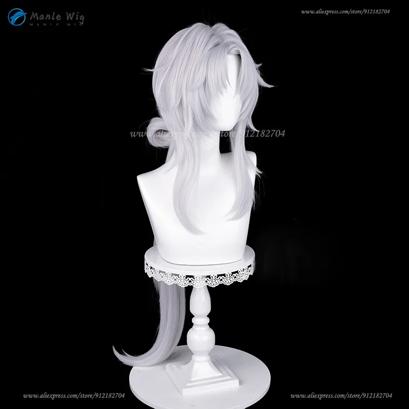 Wig Cosplay 100cm Blade Wig Cosplay biru tua gradien merah tua Wig Anime pesta rambut sintetis tahan panas