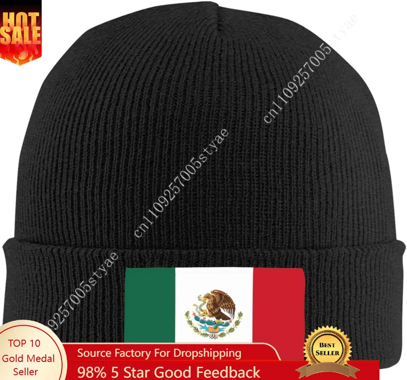 

Mexico Flag Knit Hat Men Women Cuffed Beanie Warm Winter Caps Soft Skull Cap Fashion Ski Hats