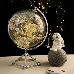 Desktop Decor Globe Geography Home Decor Accessories with Light World Globe Modern Learning World Map Educational Teaching