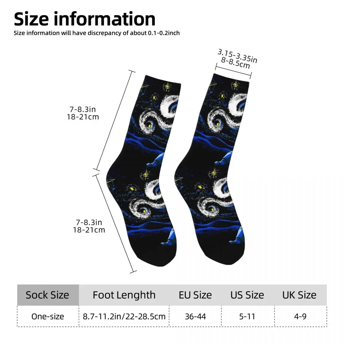 Van Gogh Starry Night Rose Sunflower Sock Printed Man Polyester