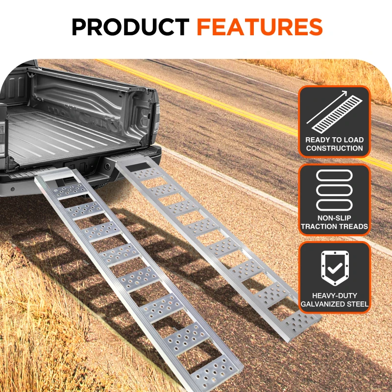 

Прямая алюминиевая емкость 1250 фунтов, портативная для мотоциклов, электровелосипедов, квадроциклов, 2 шт., сверхмощная загрузочная рампа