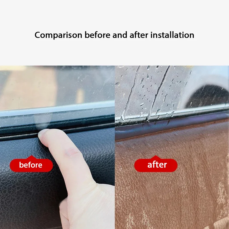 Universal Car Window Seal Strip Rubber Car Side Window Gap Filler Noise Insulation Waterproof Windproof 7-Shape Sealing Strips