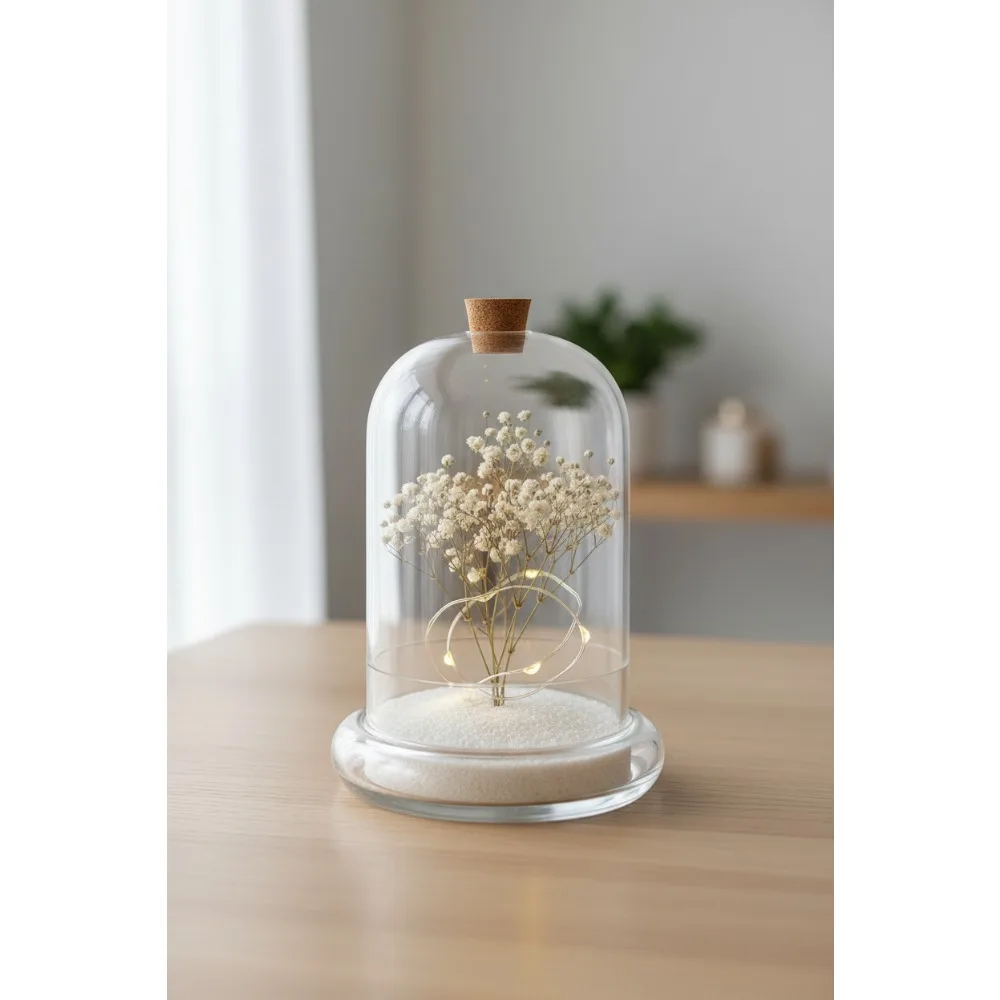 

Handblown 10" Glass Terrarium with Air Flow Hole & Cork Stopper - Large Cloche Dome Vivarium Display Case