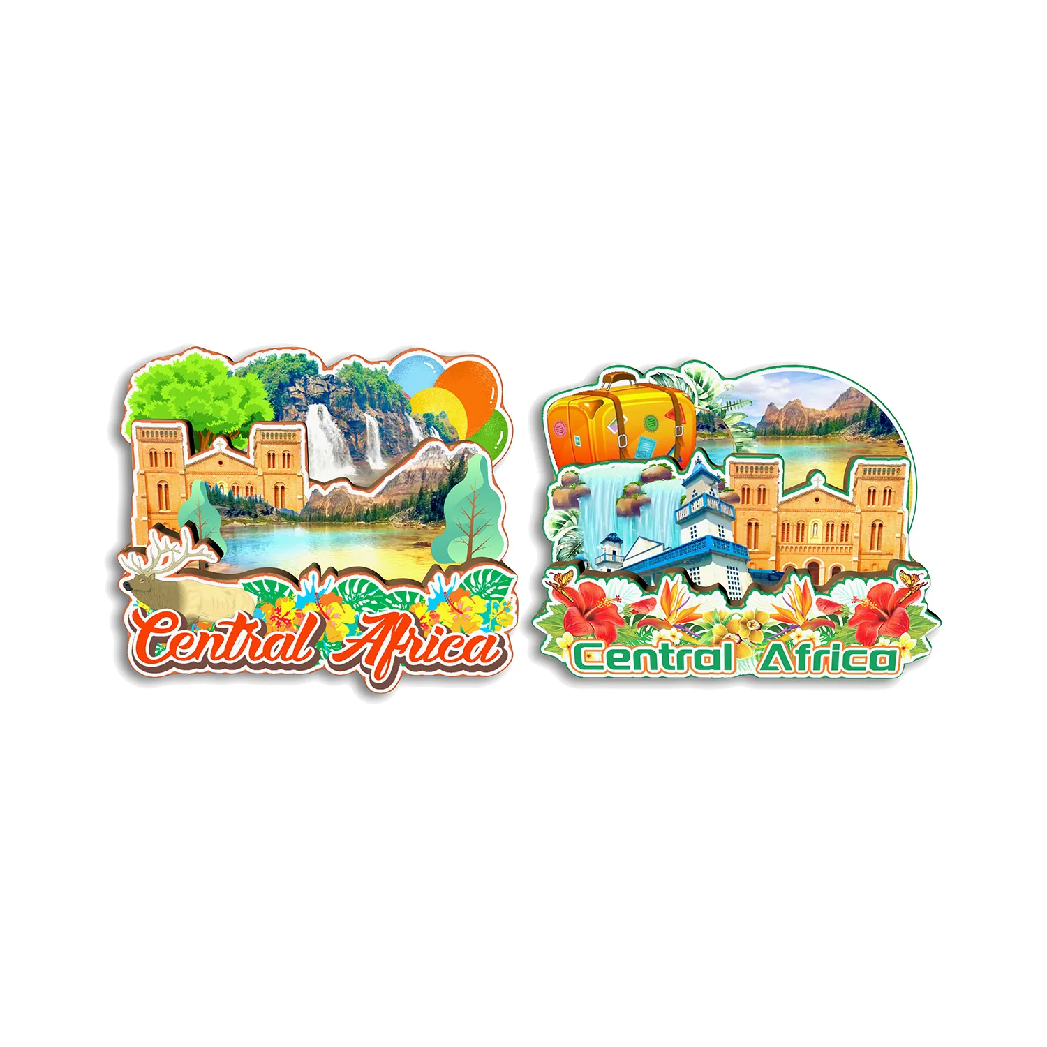 

Central.Africa Fridge Magnet Travel Souvenir Gift Handmade Decorative Refrigerator Sticker Home Decoration
