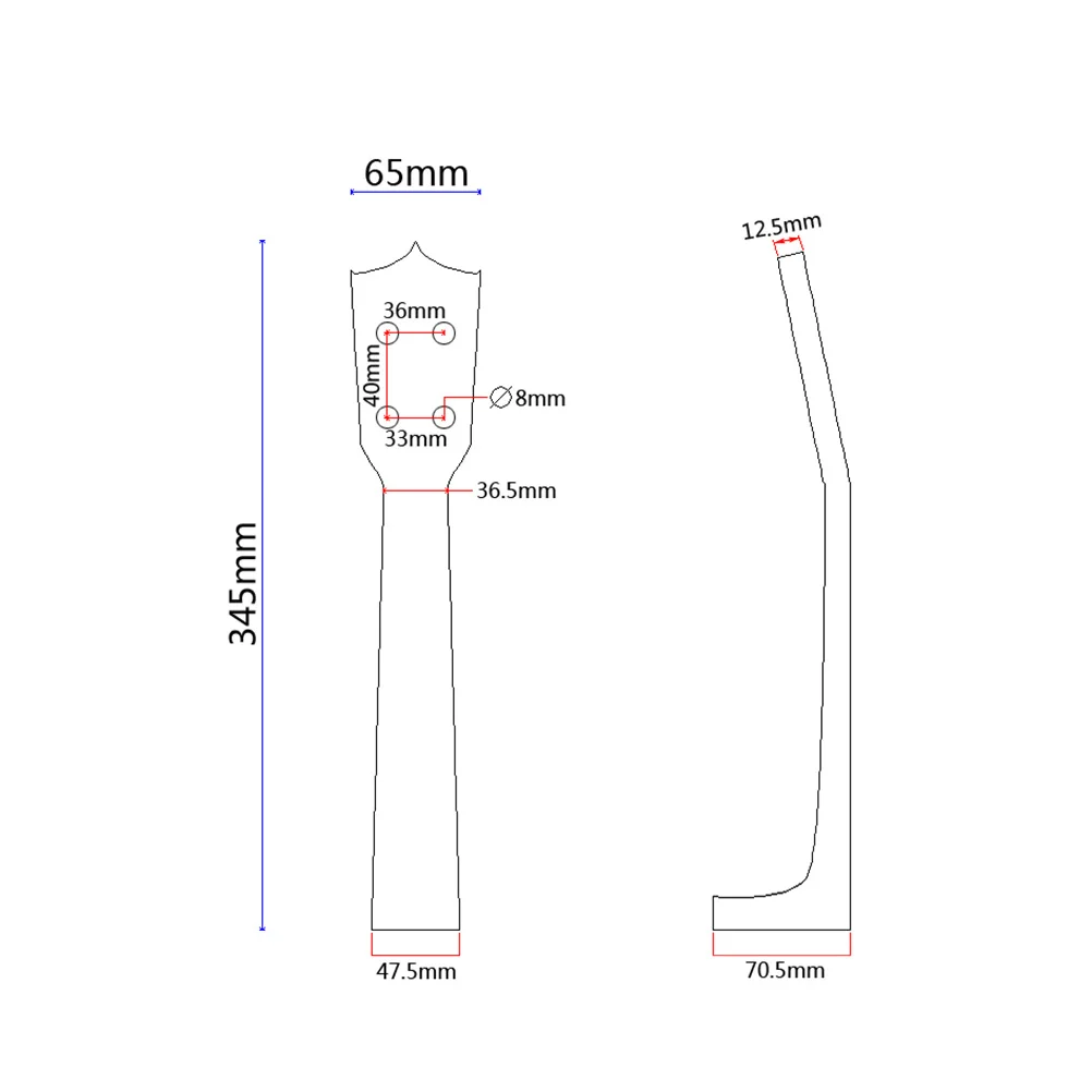 

23 Inch Ukulele Neck Made of Hard Maple Replacement Guitar Neck for Wear Resistant DIY Instrument Building Project