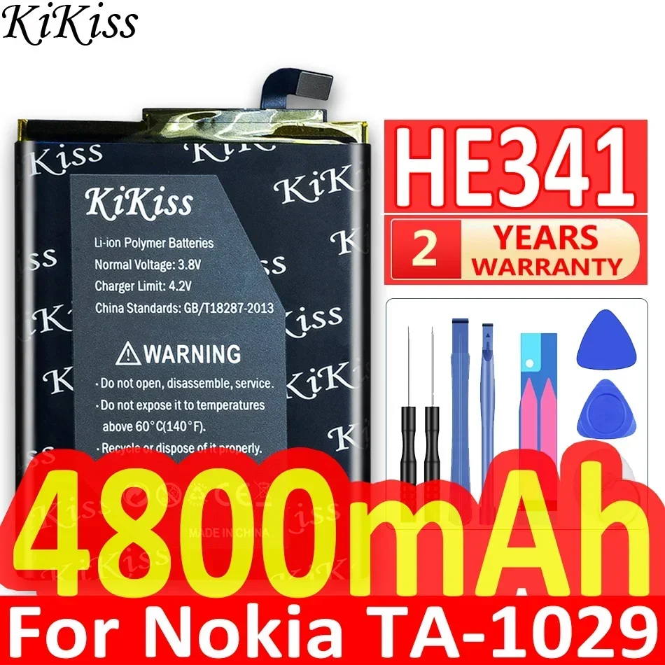 KiKiss Battery 4800mAh Cell Phone HE341 For Nokia TA-1029 TA 1029 Li-ion