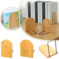 1/2Pcs Book Riser Bookends Creative Wooden Book Stand Adjustable Simple Portable Storage Bookshelf Cute Book Stand Book Block