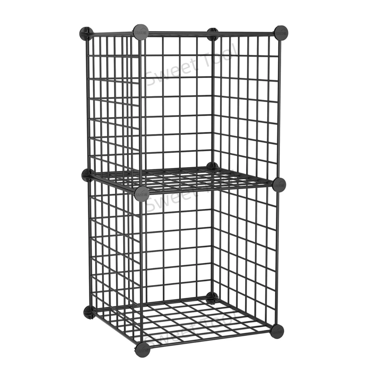 Draht-Würfel-Aufbewahrung 2-Würfel-Organizer Metallgitter-Aufbewahrungsboxen Regal Modulares Bücherregal Regal Schrank Ideal für Schlafzimmer Büro