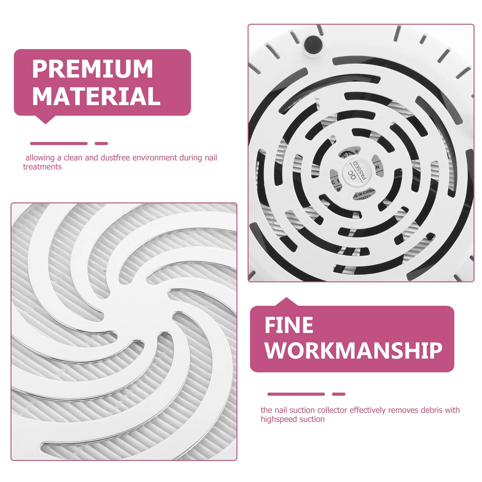 Aspiratore per unghie Aspirapolvere ad alta velocità per la rimozione dei detriti nei trattamenti per manicure Attrezzatura portatile per salone Aspirapolvere per trapano per unghie