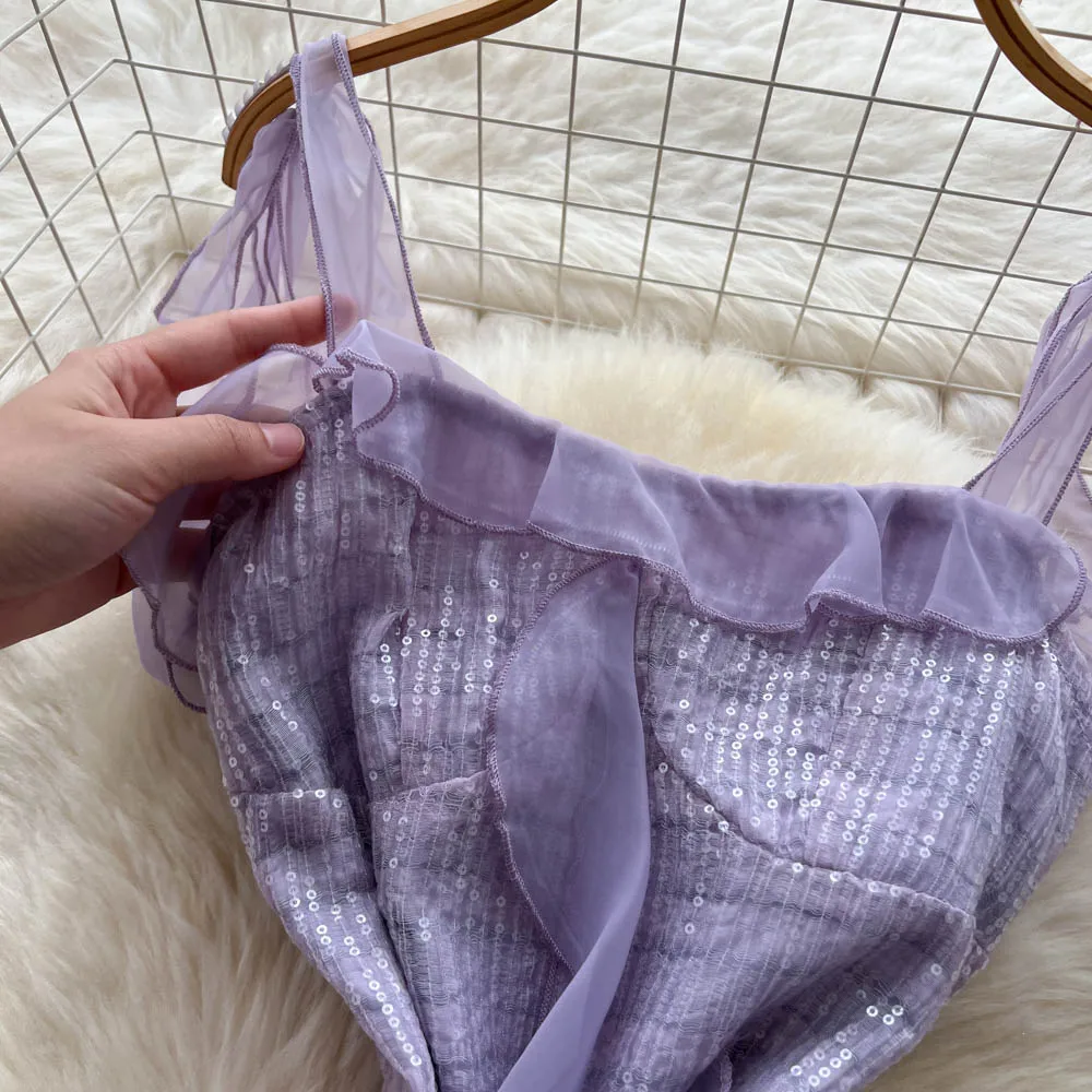 فساتين أنيقة أنيقة مكشكشة غير متناظرة على الموضة الكورية فساتين خرافية مثيرة عالية الخصر على شكل حرف a فساتين صيفية لقضاء العطلات على الشاطئ