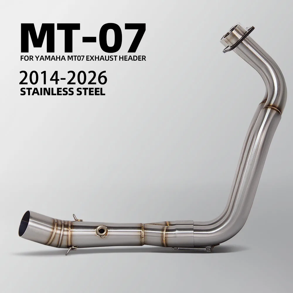 

MT07 Exhaust Header tube For Yamaha R7 MT07 FZ07 XSR700 2014-2026 Motorcycle Front Link Pipe 51MM Manifold Racing Escape Kit