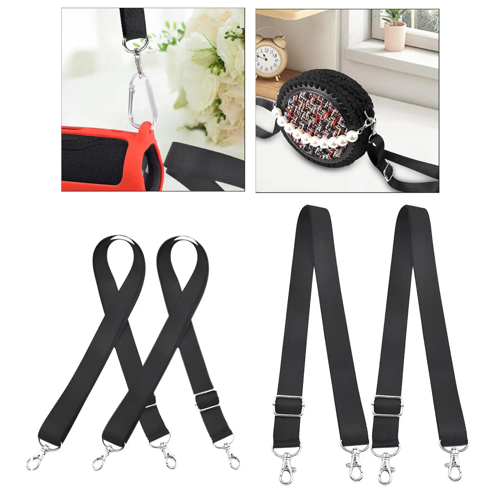 2x Nylon Bag Shoulder Strap, Purse Strap for Handbag, adjustable Handbag Shoulder Strap, CrossBody for DIY Accessories