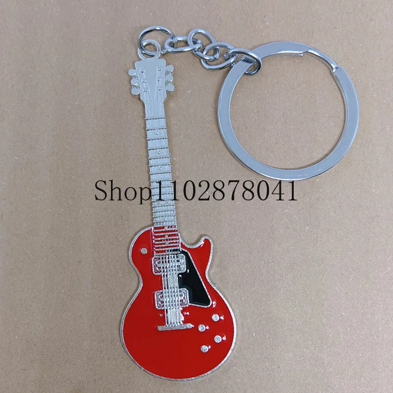 Hot Selling Fashion Jewelry Zinc Alloy Pendant Keychain Color Guitar Exquisite Classic Gift