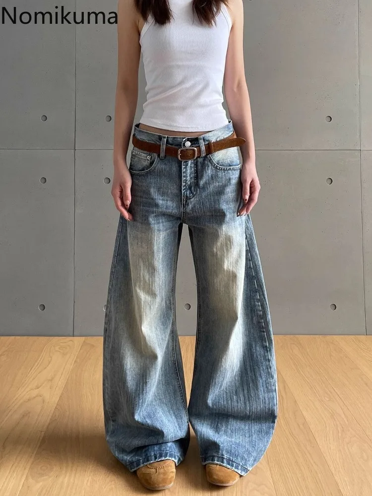 

2025 New Bottoms Vintage Jeans Women High Waist Y2k Wide Leg Pants Streetwear Chic Denim Trousers Fashion Casual Pantalon Femme