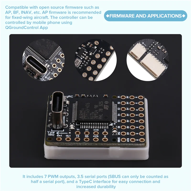 C9-Advanced F4wing Mini MK1 Flight Controller Set mit STM32F405 und 40A Mini ESC für Micro Fixed-Wing Craft – AP/BF/INAV Ready