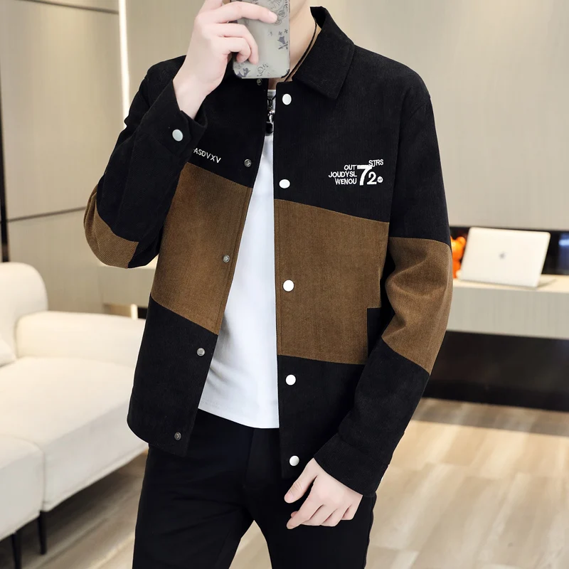 

Corduroy Jaet Men's Spring Autumn Loose Casual Collar Workwear Jaet Youth Faion Spring 2023 Stand Fit Outerwear