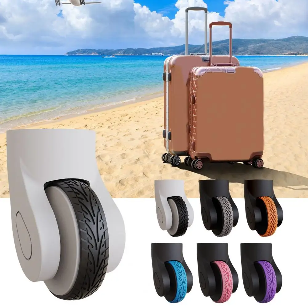 8Pcs Silicone Travel Luggage Caster Shoes Cutable Silent Sound Suitcase Wheels Cover Trolley Box Casters Cover