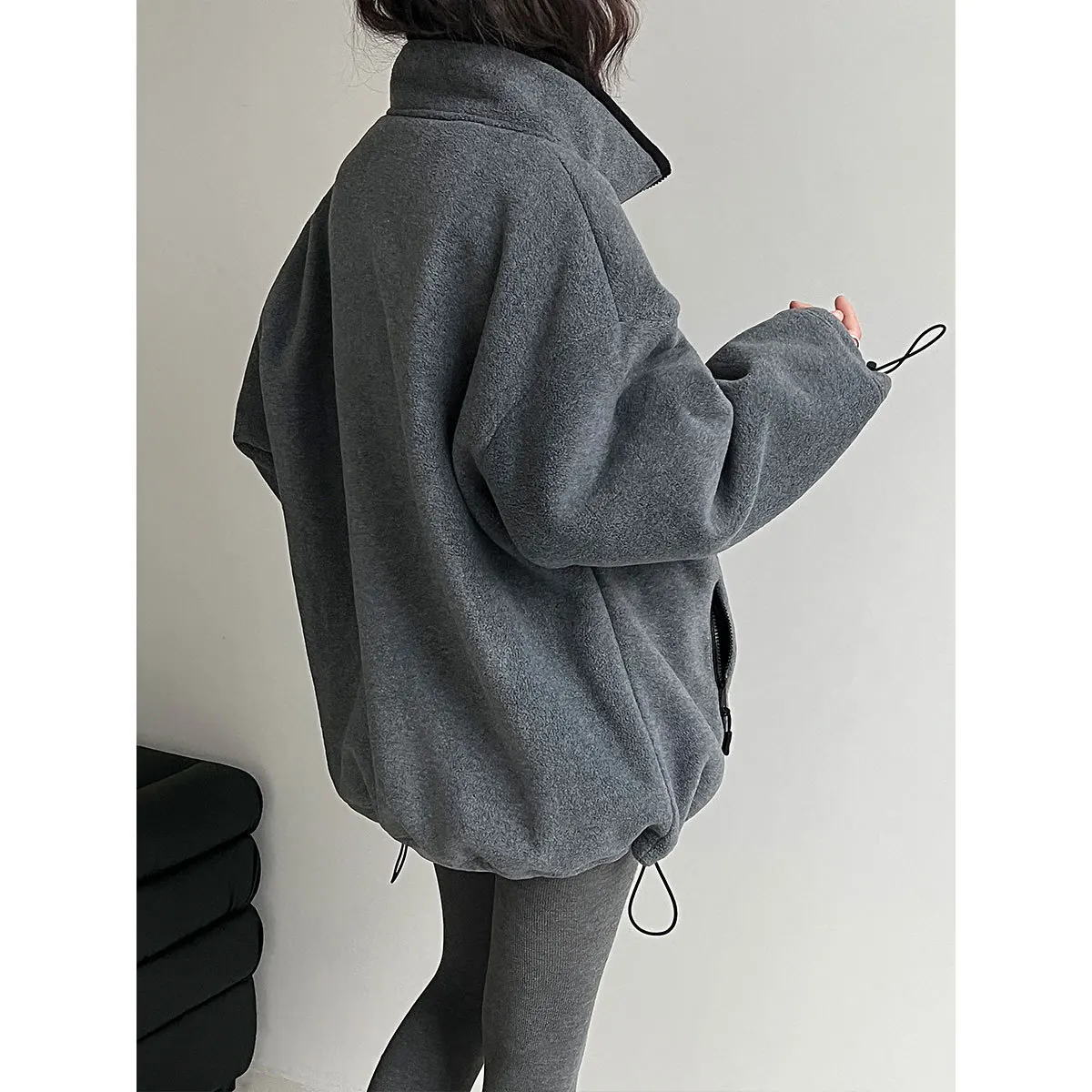LIMO 2025 Autumn Winter New Double Sided Sherpa Fleece Hoodie Zipper Jacket Women's Outdoor Streetwear Coat Fashion