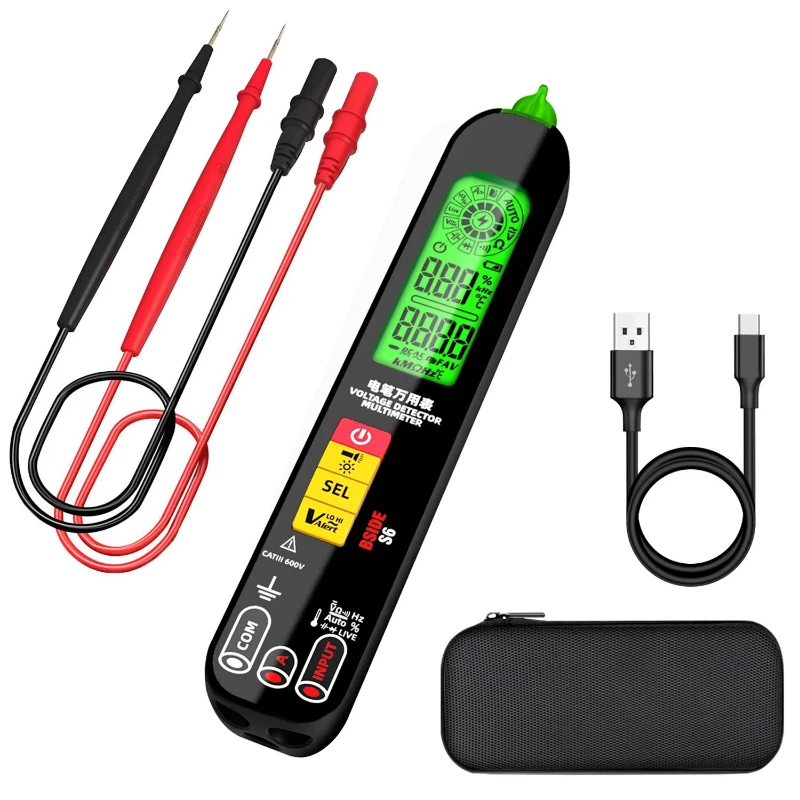 Handheld digital multimeter electric test pen automatic non-contact voltage detection tester ranging